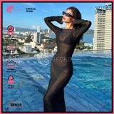  Áo Lưới Body Dáng Dài Mặc Kèm Bikini Tay Loe Xuyên Thấu GECKO 3PK12 
