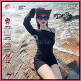  Áo Lưới Tay Loe Xuyên Thấu Mặc Kèm Bikini Ôm Body Dáng Ngắn GECKO 3PK13 