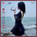  Áo Lưới Tay Loe Xuyên Thấu Mặc Kèm Bikini Ôm Body Dáng Ngắn GECKO 3PK13 