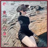  Áo Lưới Tay Loe Xuyên Thấu Mặc Kèm Bikini Ôm Body Dáng Ngắn GECKO 3PK13 