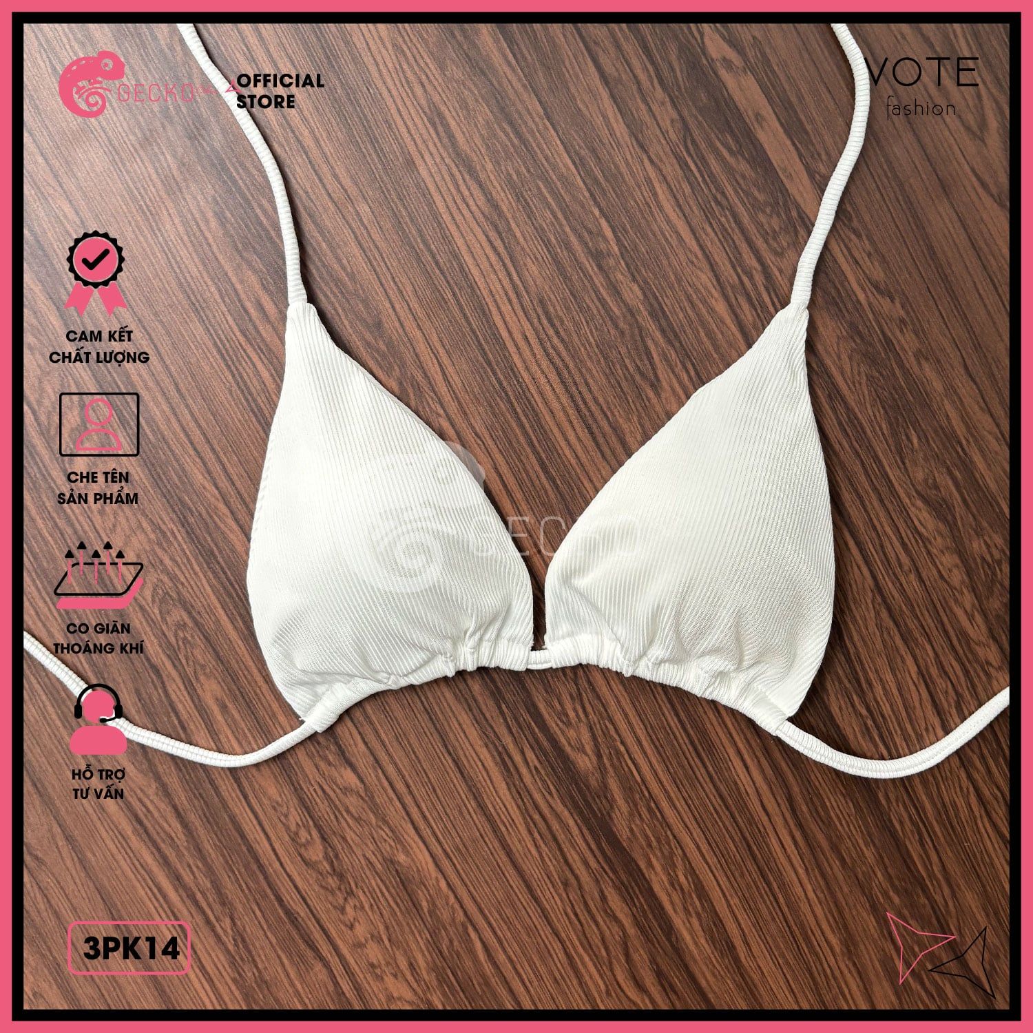  Áo Lẻ Bikini  Tam Giác Xốp Nhật GECKO 3PK14 