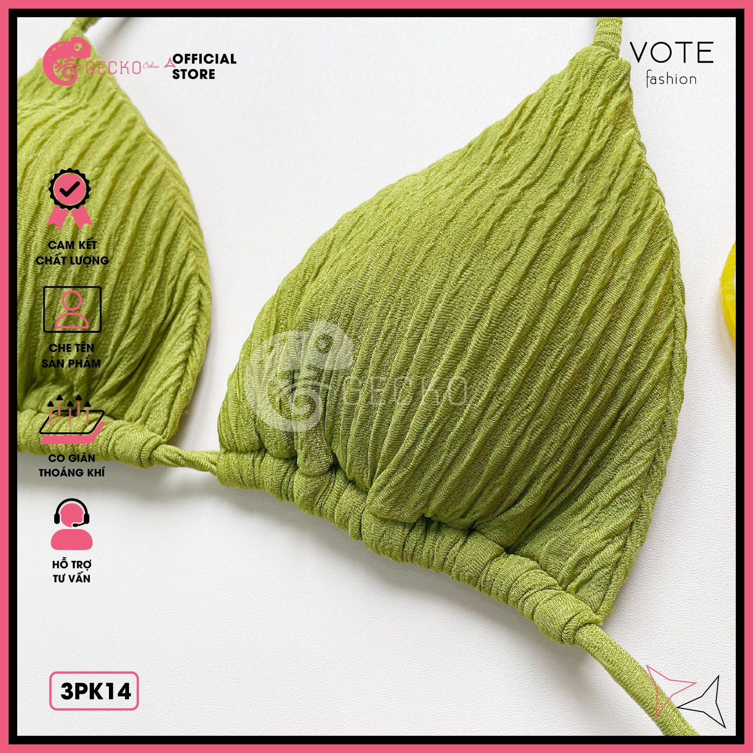 Áo Lẻ Bikini  Tam Giác Xốp Nhật GECKO 3PK14 