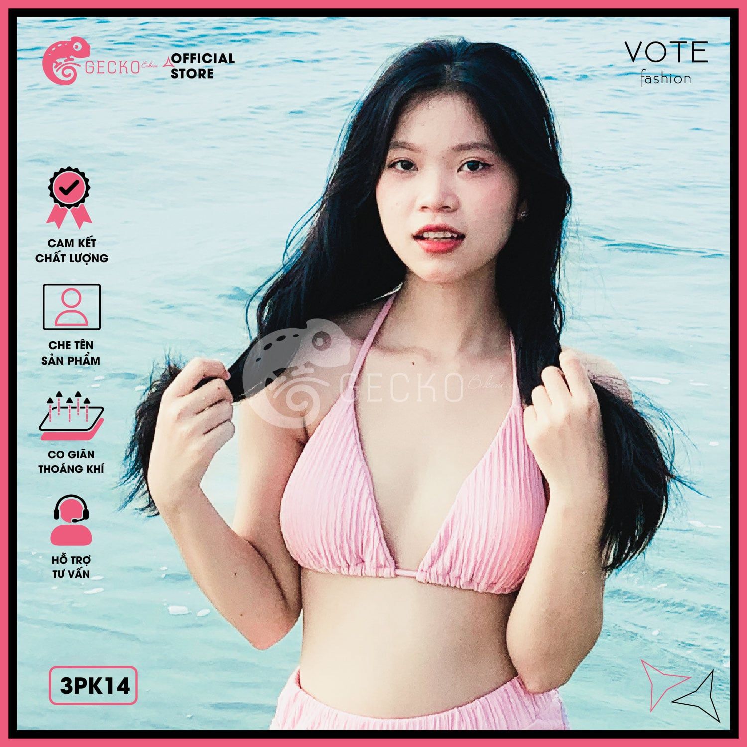  Áo Lẻ Bikini  Tam Giác Xốp Nhật GECKO 3PK14 