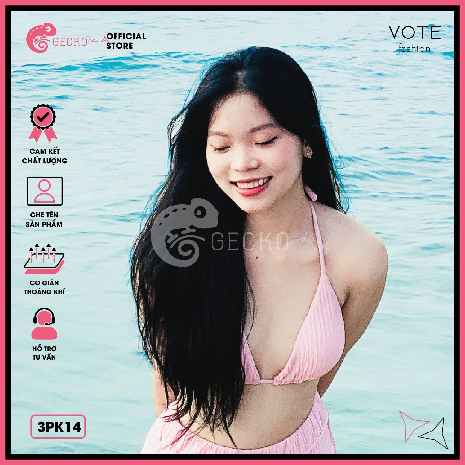  Áo Lẻ Bikini  Tam Giác Xốp Nhật GECKO 3PK14 