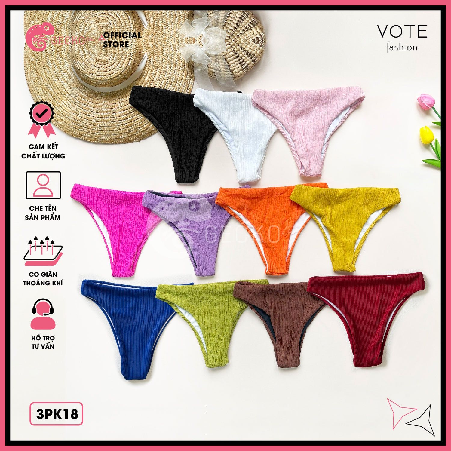  Quần Lẻ Bikini Xốp Nhật GECKO 3PK18 