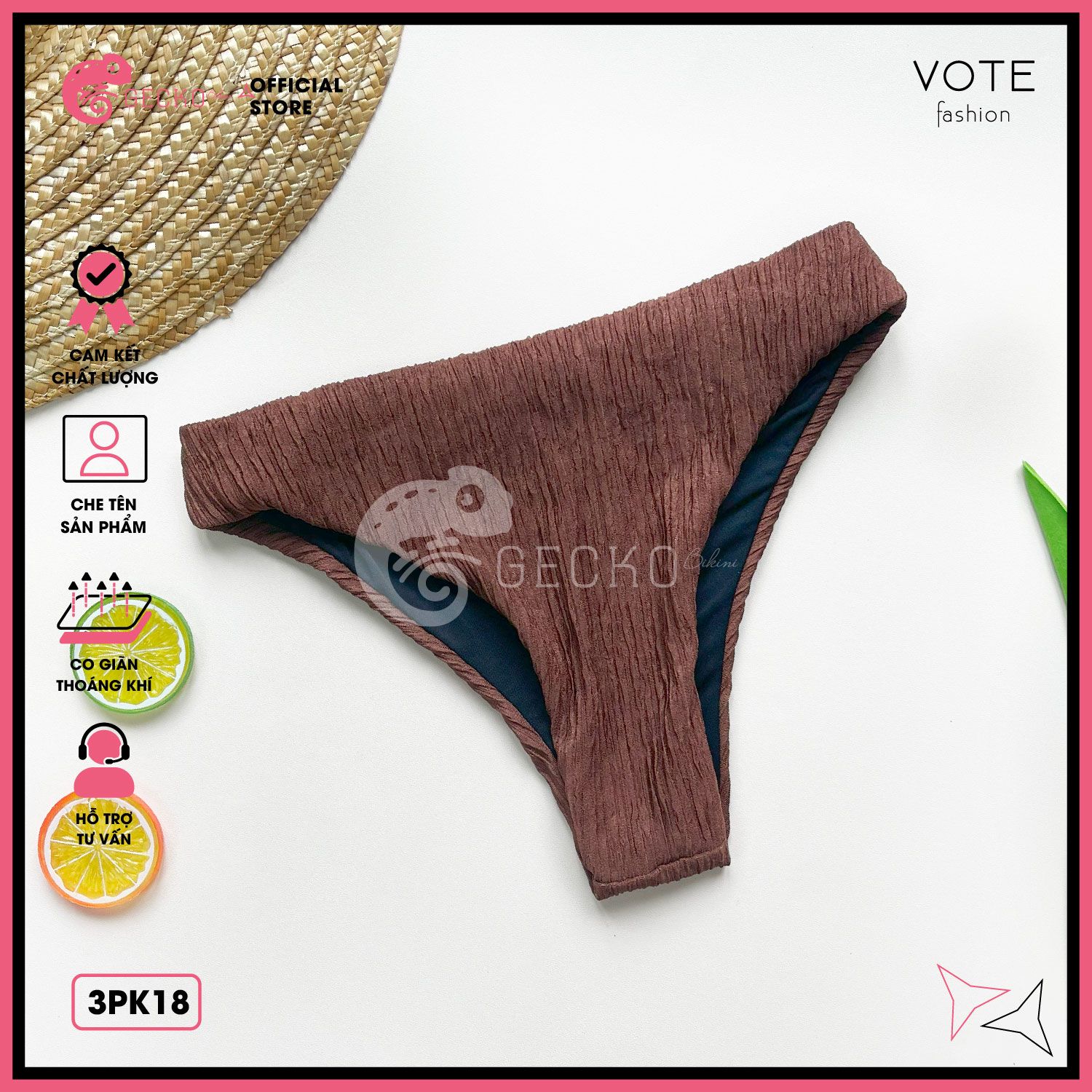  Quần Lẻ Bikini Xốp Nhật GECKO 3PK18 