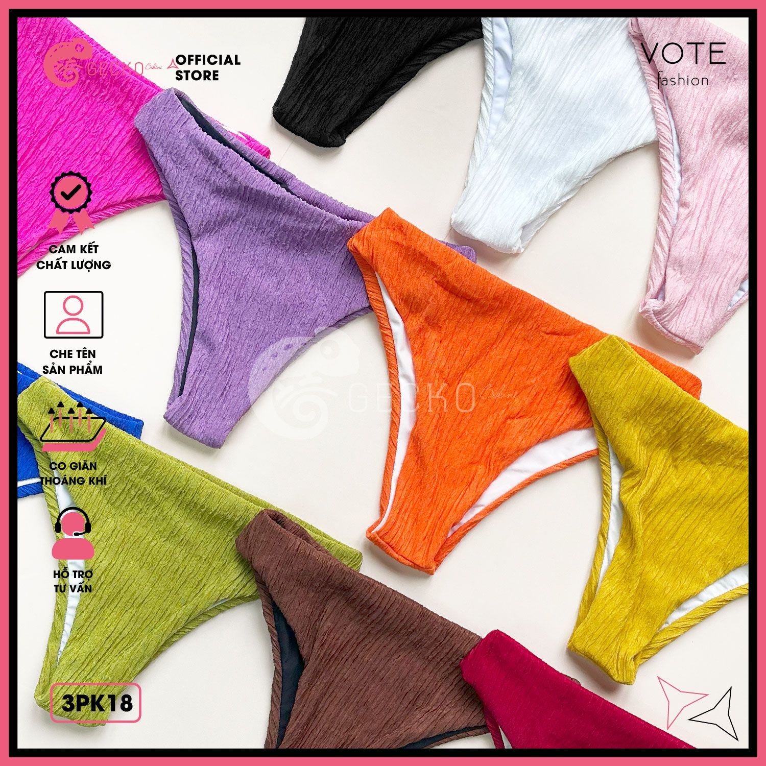  Quần Lẻ Bikini Xốp Nhật GECKO 3PK18 