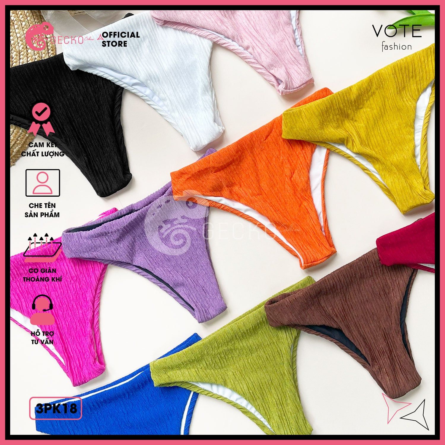  Quần Lẻ Bikini Xốp Nhật GECKO 3PK18 