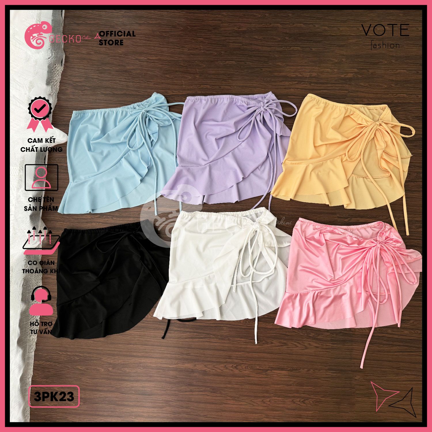  Chân Váy Mặc Nhiều Kiểu Kèm Bikini GECKO 3PK23 