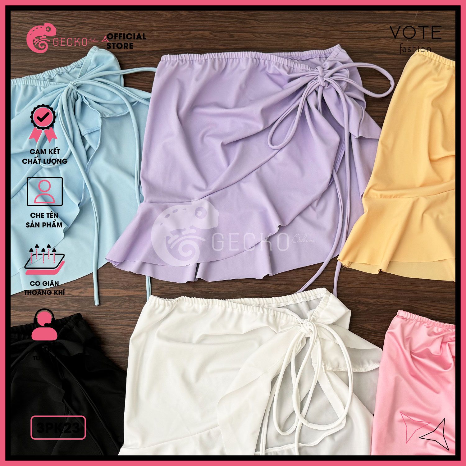  Chân Váy Mặc Nhiều Kiểu Kèm Bikini GECKO 3PK23 