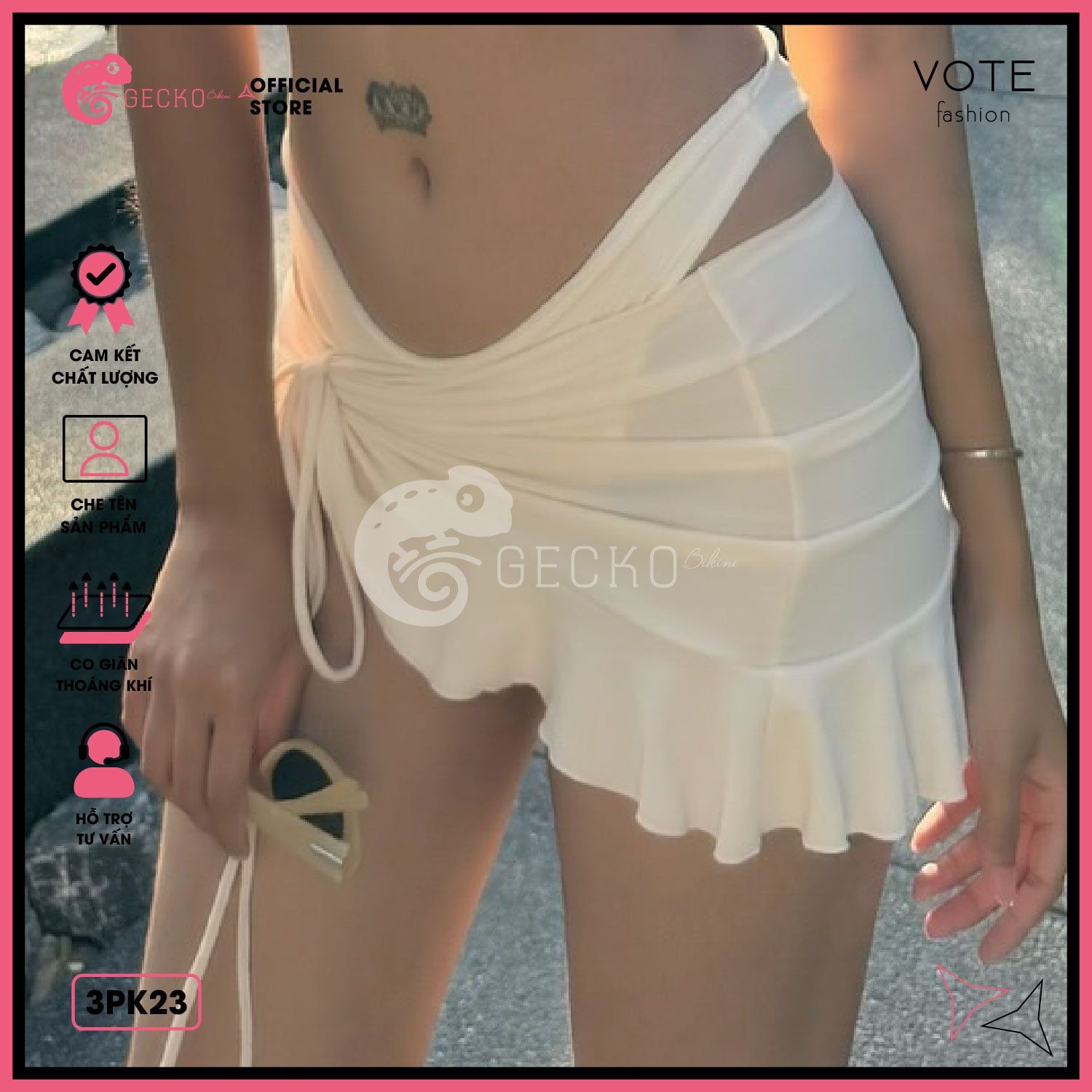  Chân Váy Mặc Nhiều Kiểu Kèm Bikini GECKO 3PK23 