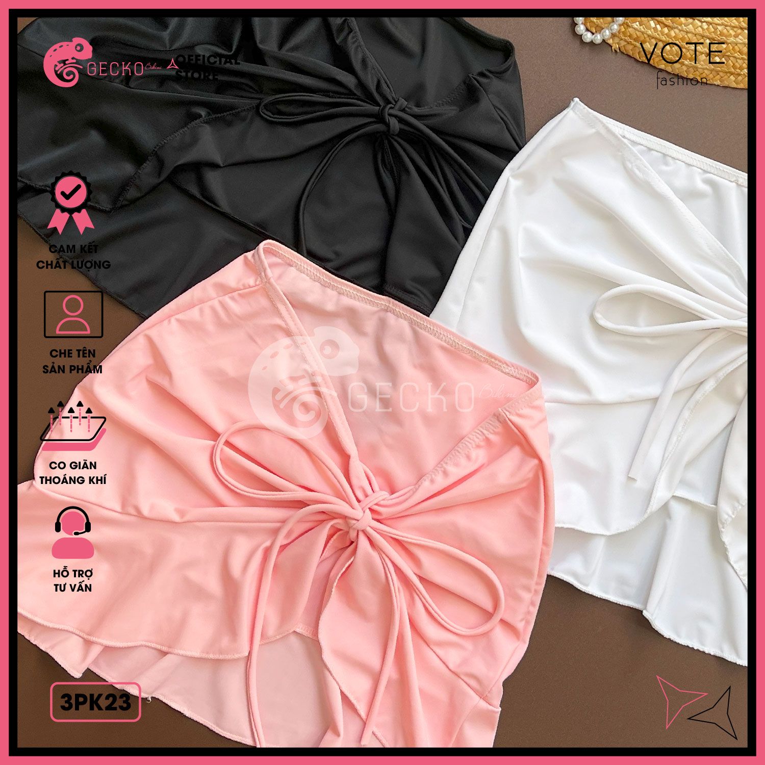  Chân Váy Mặc Nhiều Kiểu Kèm Bikini GECKO 3PK23 