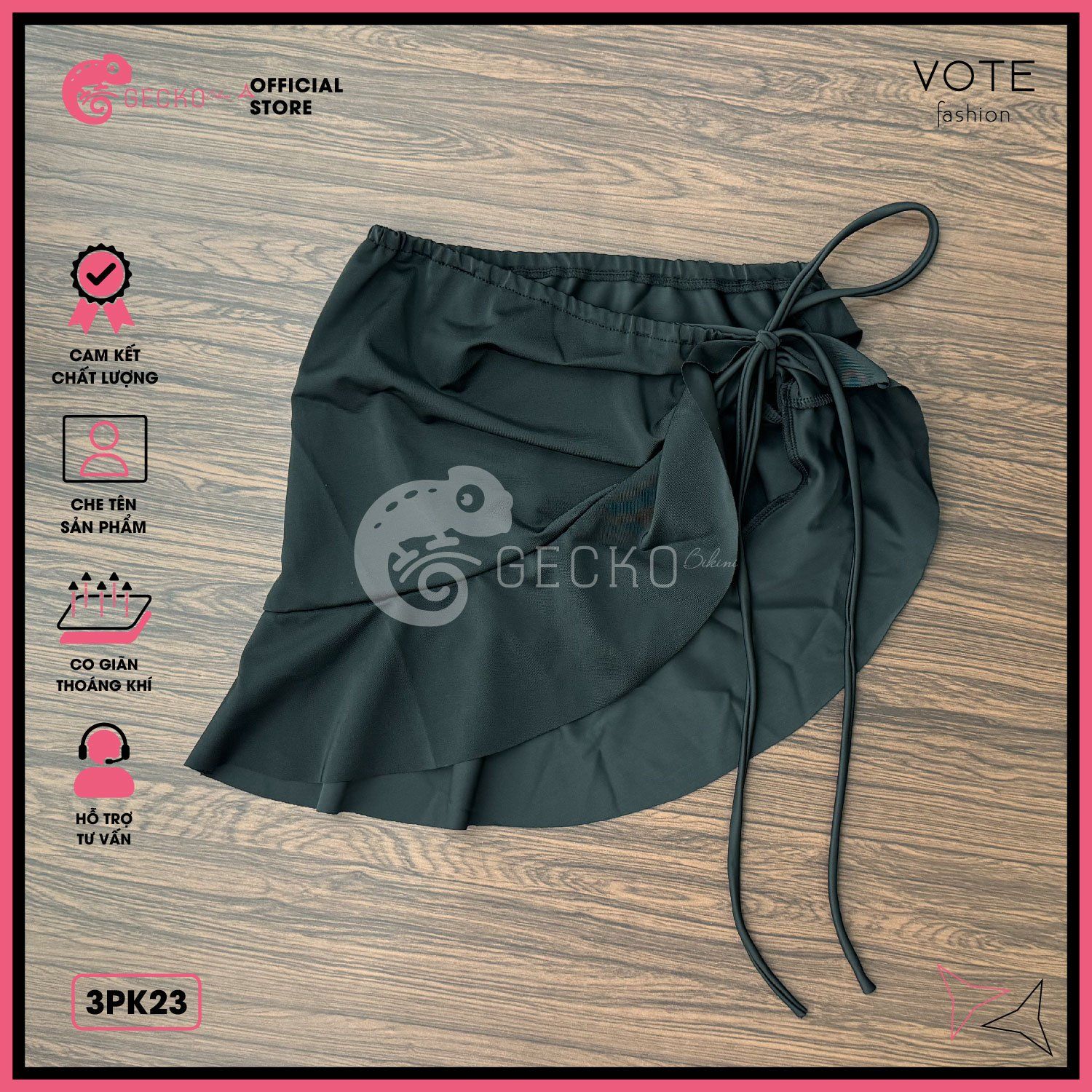  Combo 3 Món Bikini Áo Cúp Phối Chân Váy GECKO 4CB42 