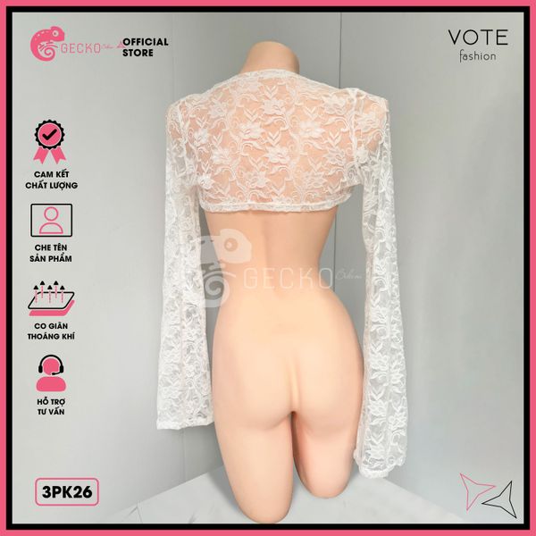  Áo Lưới Ren Cover Xuyên Thấu GECKO 3PK26 