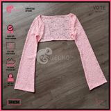  Áo Lưới Ren Cover Xuyên Thấu GECKO 3PK26 