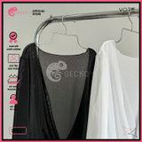  Áo Lưới Cổ Đổ Xuyên Thấu Dáng Ngắn Mặc Ngoài Bikini GECKO 3PK27 