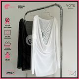  Áo Lưới Cổ Đổ Xuyên Thấu Dáng Ngắn Mặc Ngoài Bikini GECKO 3PK27 