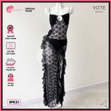  Áo Lưới Ren Bèo Hoạ Tiết Hoa Dáng Dài 2 Dây Mặc Kèm Bikini GECKO 3PK31 