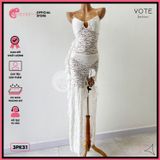  Áo Lưới Ren Bèo Hoạ Tiết Hoa Dáng Dài 2 Dây Mặc Kèm Bikini GECKO 3PK31 