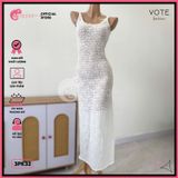  Áo Lưới Ren Hoa 2 Dây Khoét Lưng Mặc Cùng Bikini GECKO 3PK32 