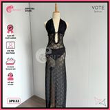  Đầm Ren Dáng Dài Hở Lưng Phối Chân Ren Mặc Cùng Bikini GECKO 3PK33 