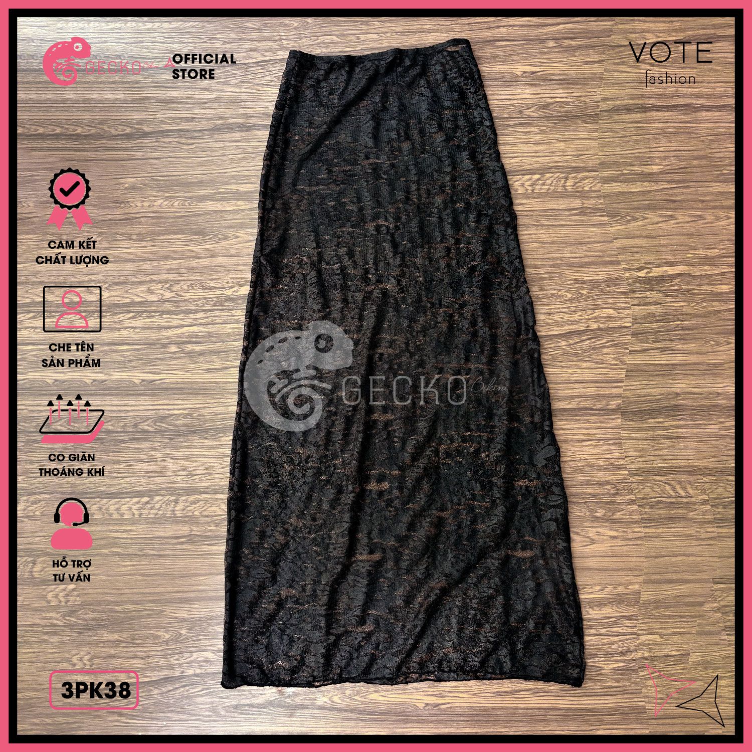  Chân Váy Ren Hoa Dáng Dài Mặc Kèm Bikini GECKO 3PK38 