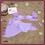  Combo 3 Món Bikini Áo Trễ Vai Chất Xốp Kèm Khăn GECKO 4CB03 
