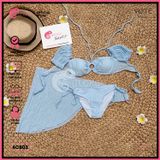  Combo 3 Món Bikini Áo Trễ Vai Chất Xốp Kèm Khăn GECKO 4CB03 