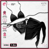 Combo 3 Món Bikini Quần Áo Tam Giác Kèm Khăn Đen GECKO 4CB04 