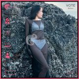  Combo 3 Món Bikini 2 Mảnh Phối Áo Lưới Trễ Vai Mặc Ngoài GECKO 4CB16 