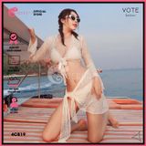  Combo 4 Món Bikini Mix Áo Lưới Kèm Khăn GECKO 4CB19 