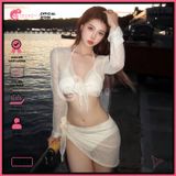 Combo 4 Món Bikini Mix Áo Lưới Kèm Khăn GECKO 4CB19 