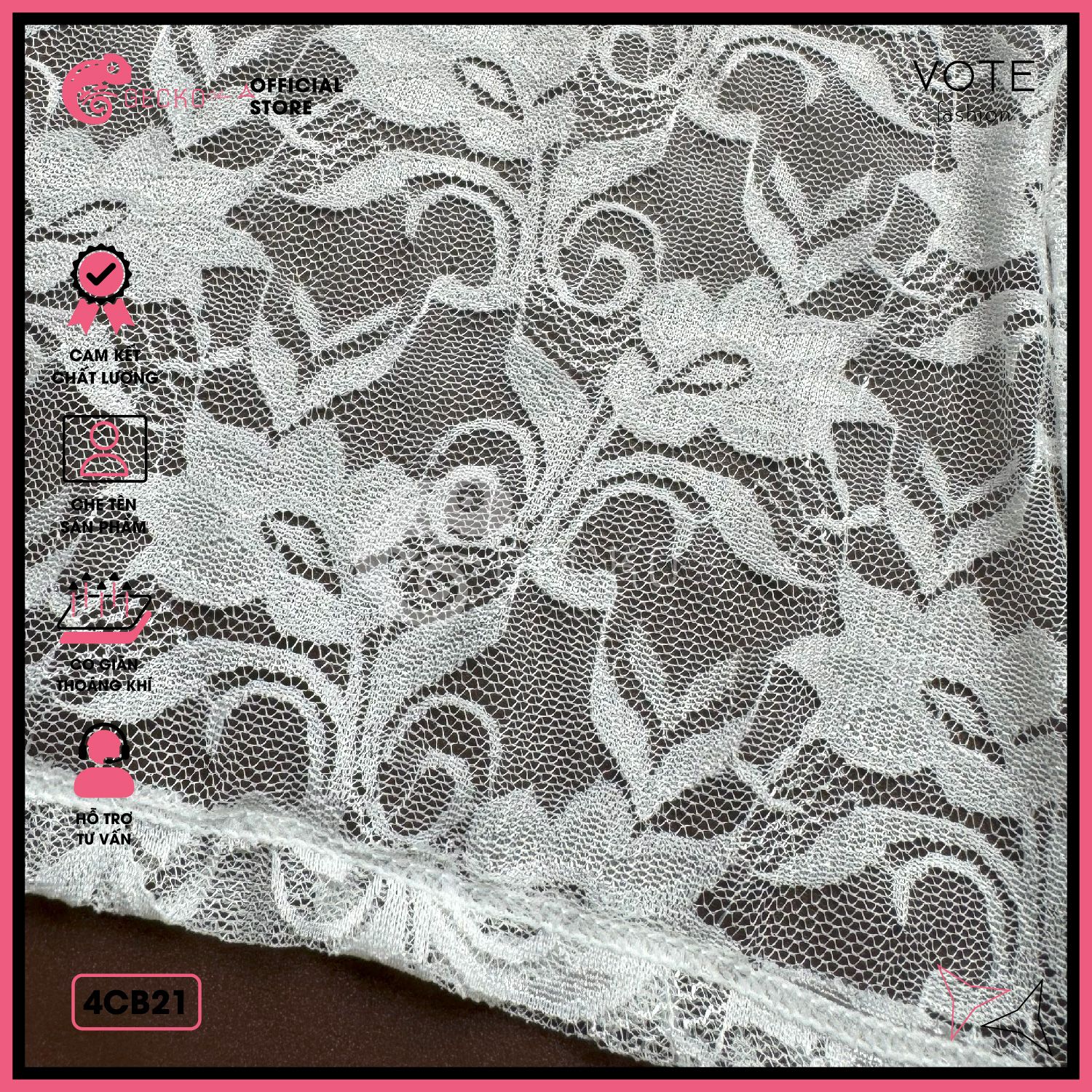  Combo 3 Món Áo Ren Cover Mix Bikini Hoa Hồng GECKO 4CB21 