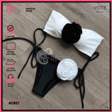  Combo 3 Món Áo Ren Cover Mix Bikini Hoa Hồng GECKO 4CB21 