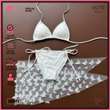  Combo 3 Món Bikini Tam Giác Kèm Khăn Bướ.m GECKO 4CB22 