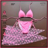  Combo 3 Món Bikini Tam Giác Kèm Khăn Bướ.m GECKO 4CB22 