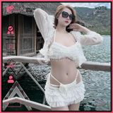  Combo 4 Món Bikini Bèo Tầng Phối Áo Cover Dễ Thương GECKO 4CB23 