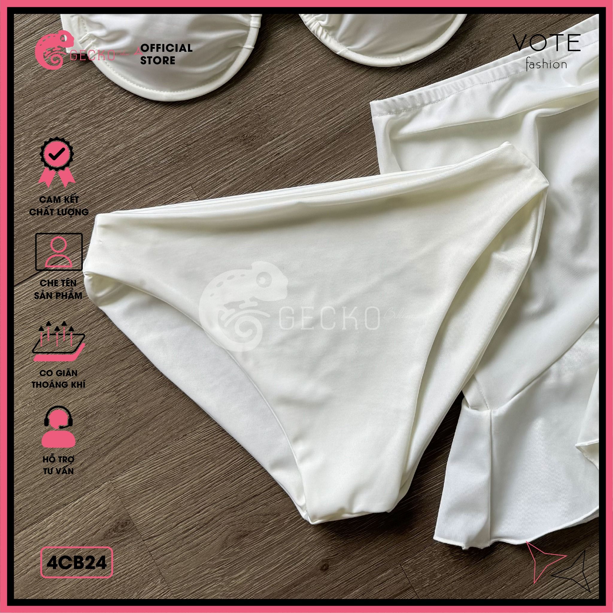  Combo 3 Món Bikini Áo Gọng Cúp Ngực Phối Chân Váy GECKO 4CB24 