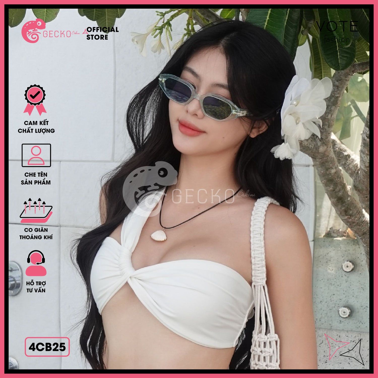  Combo 3 Món Bikini Áo Lệch Vai Lotkhe Phối Quần Váy GECKO 4CB25 
