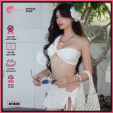  Combo 3 Món Bikini Áo Lệch Vai Lotkhe Phối Quần Váy GECKO 4CB25 