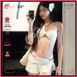  Combo 3 Món Bikini Áo Lệch Vai Lotkhe Phối Quần Váy GECKO 4CB25 