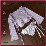  Combo 3 Món Bikini Áo Lưới Ren Hoa Bikini Váy Bèo GECKO 4CB28 