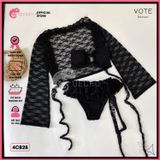  Combo 3 Món Bikini Áo Lưới Ren Hoa Bikini Váy Bèo GECKO 4CB28 