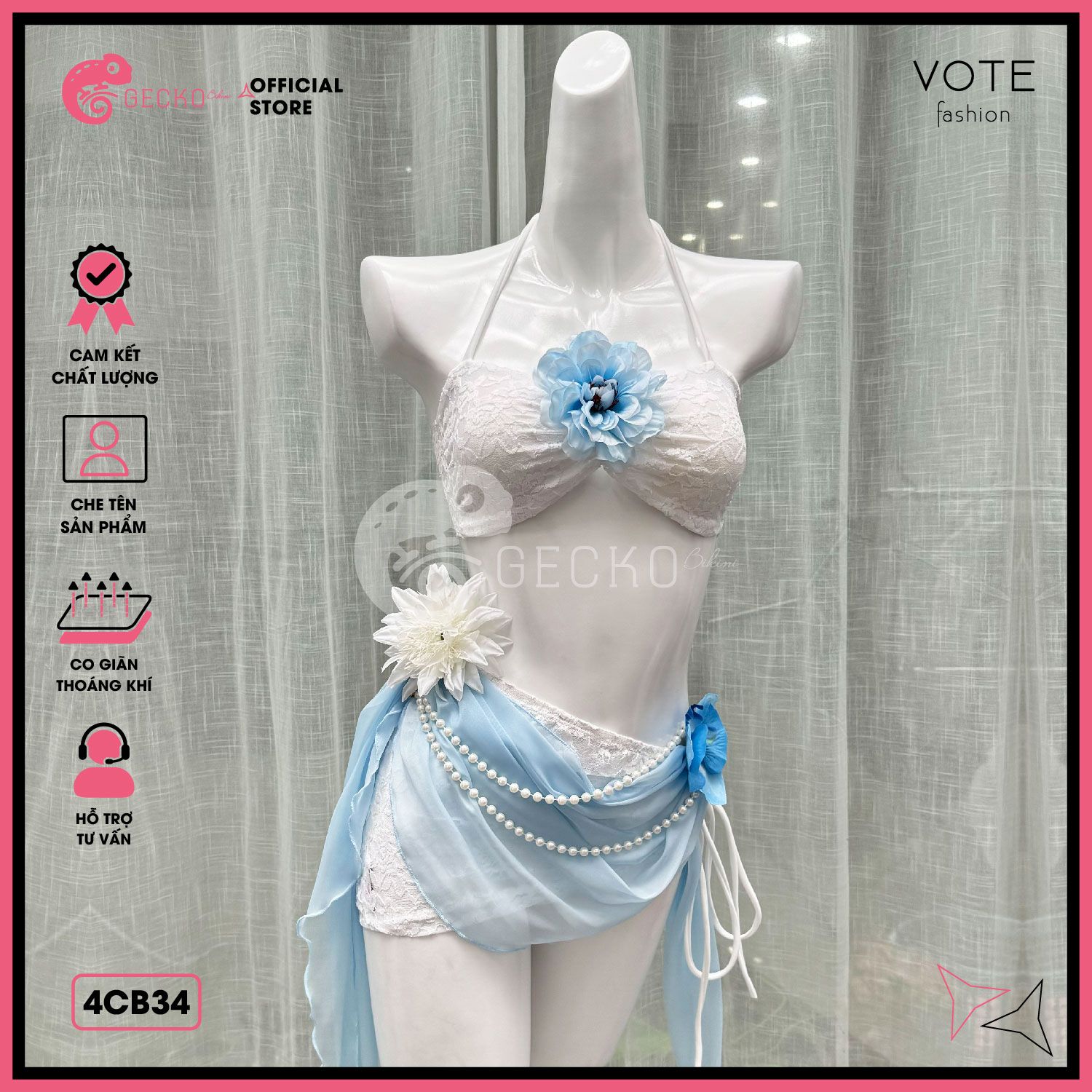  Combo 5 Món Chân Váy Phối Bikini Áo Xoắn Gợi Cảm GECKO 4CB34 
