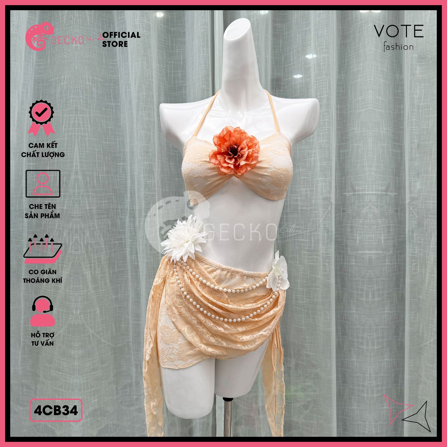  Combo 5 Món Chân Váy Phối Bikini Áo Xoắn Gợi Cảm GECKO 4CB34 