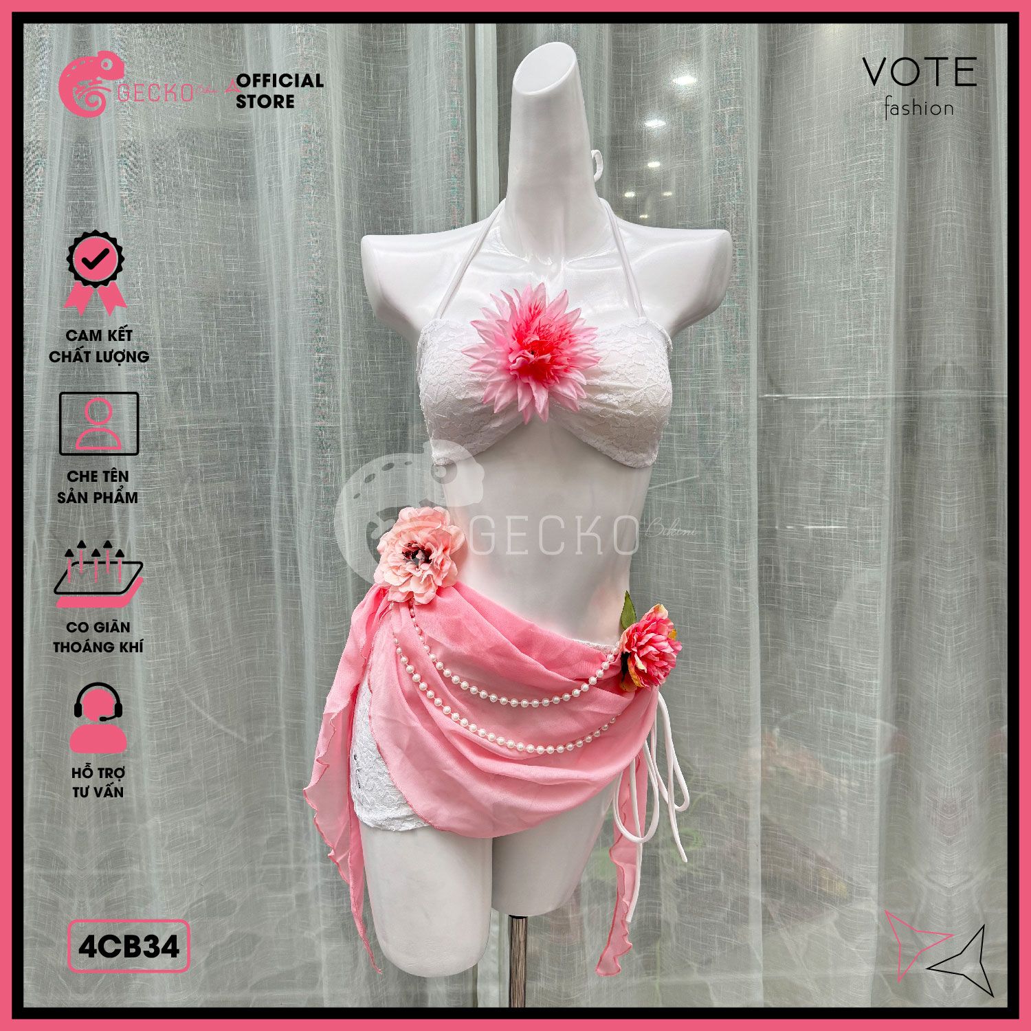  Combo 5 Món Chân Váy Phối Bikini Áo Xoắn Gợi Cảm GECKO 4CB34 