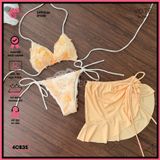  Combo 3 Món Bikini Hoa Hồng Phối Váy Cute GECKO 4CB35 