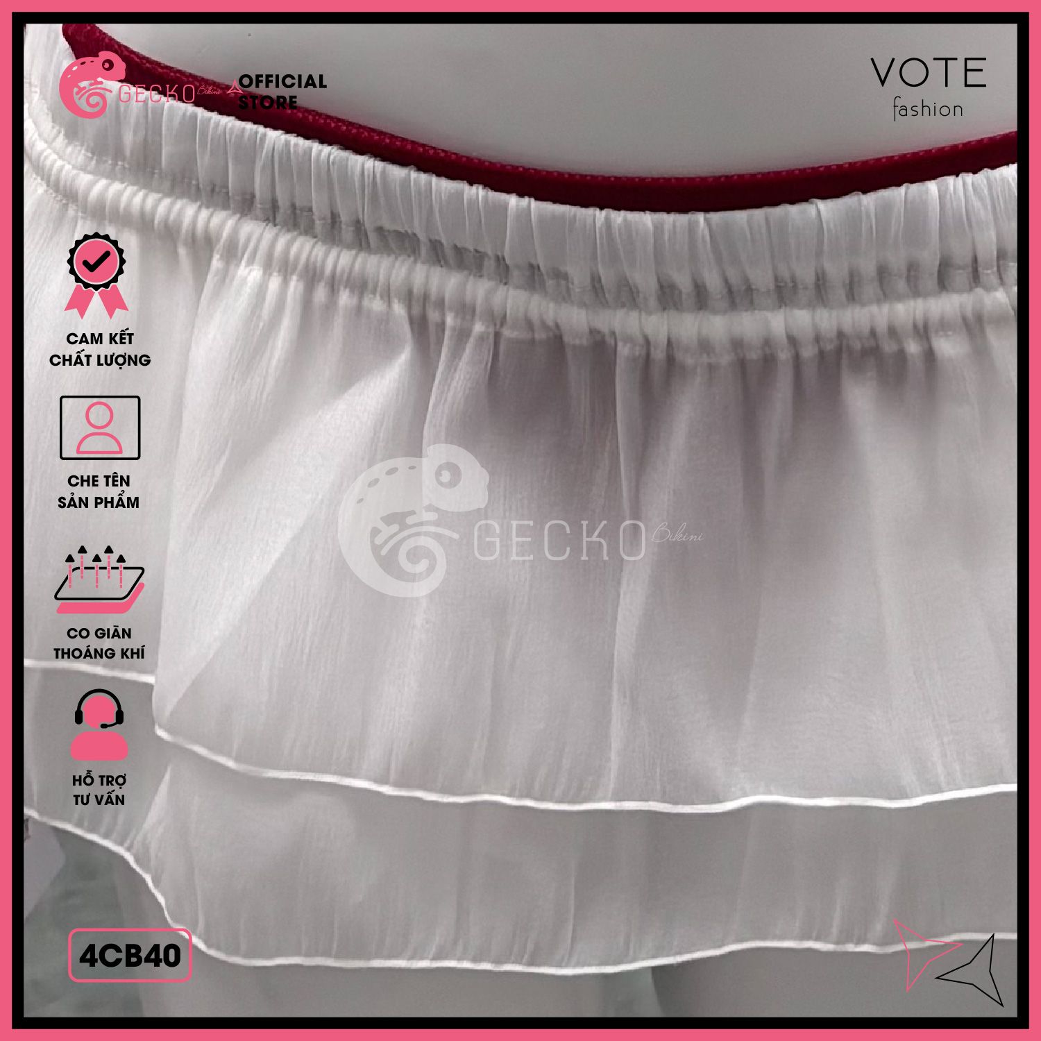  Combo 3 Món Tam Giác Mix Chân Váy 2 Tầng Cute GECKO 4CB40 