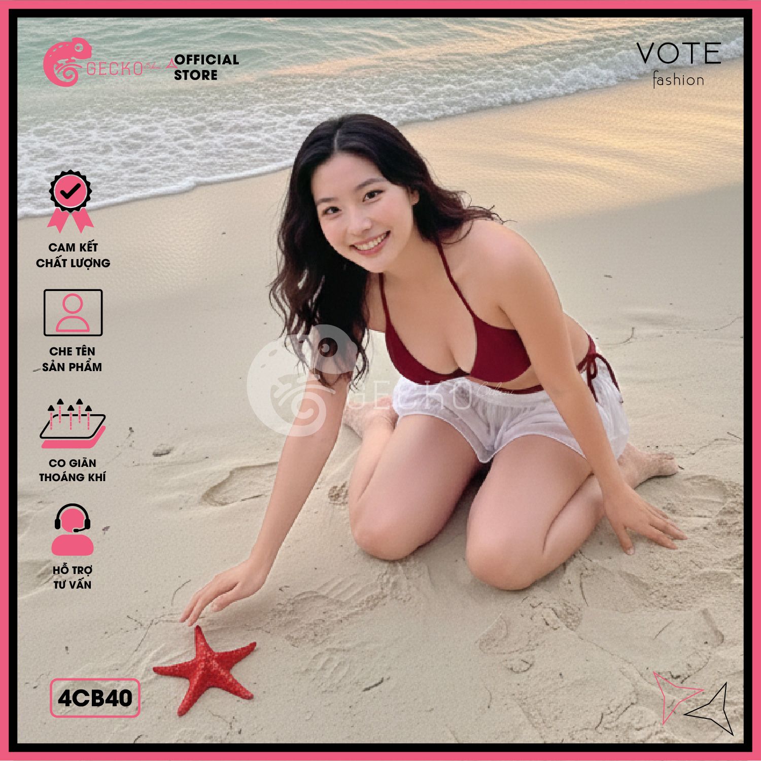  Combo 3 Món Tam Giác Phối Chân Váy Ngắn 2 Tầng GECKO 4CB40 