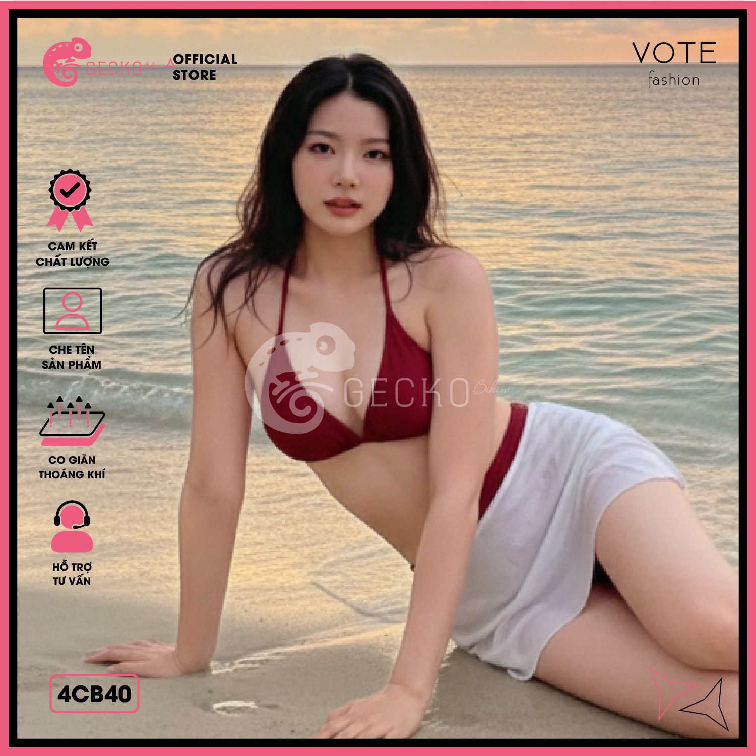  Combo 3 Món Tam Giác Phối Chân Váy Ngắn 2 Tầng GECKO 4CB40 